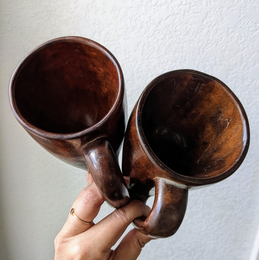 Set of two vintage wooden mugs! - Picture 4 of 7